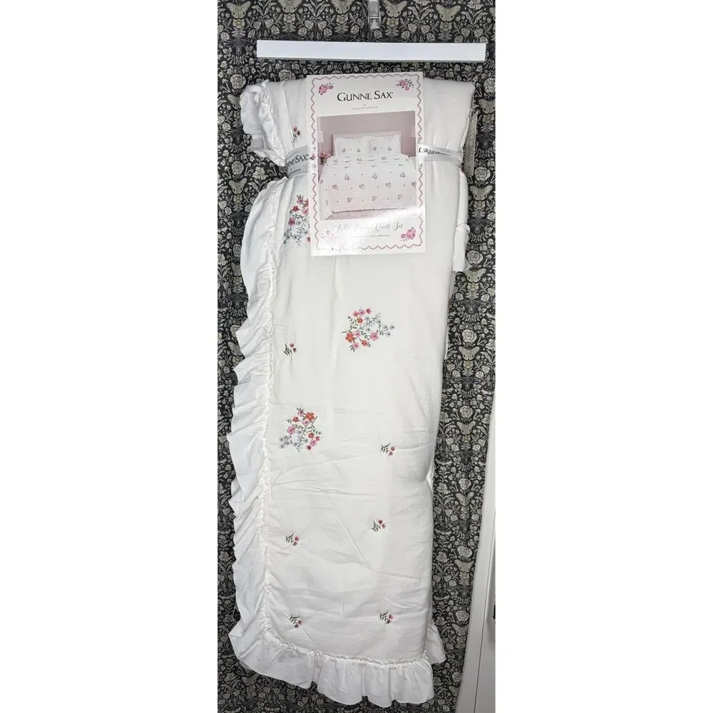Gunne Sax by Jessica McClintock Floral Ruffle Quilt Set Full/Queen Vintage Look